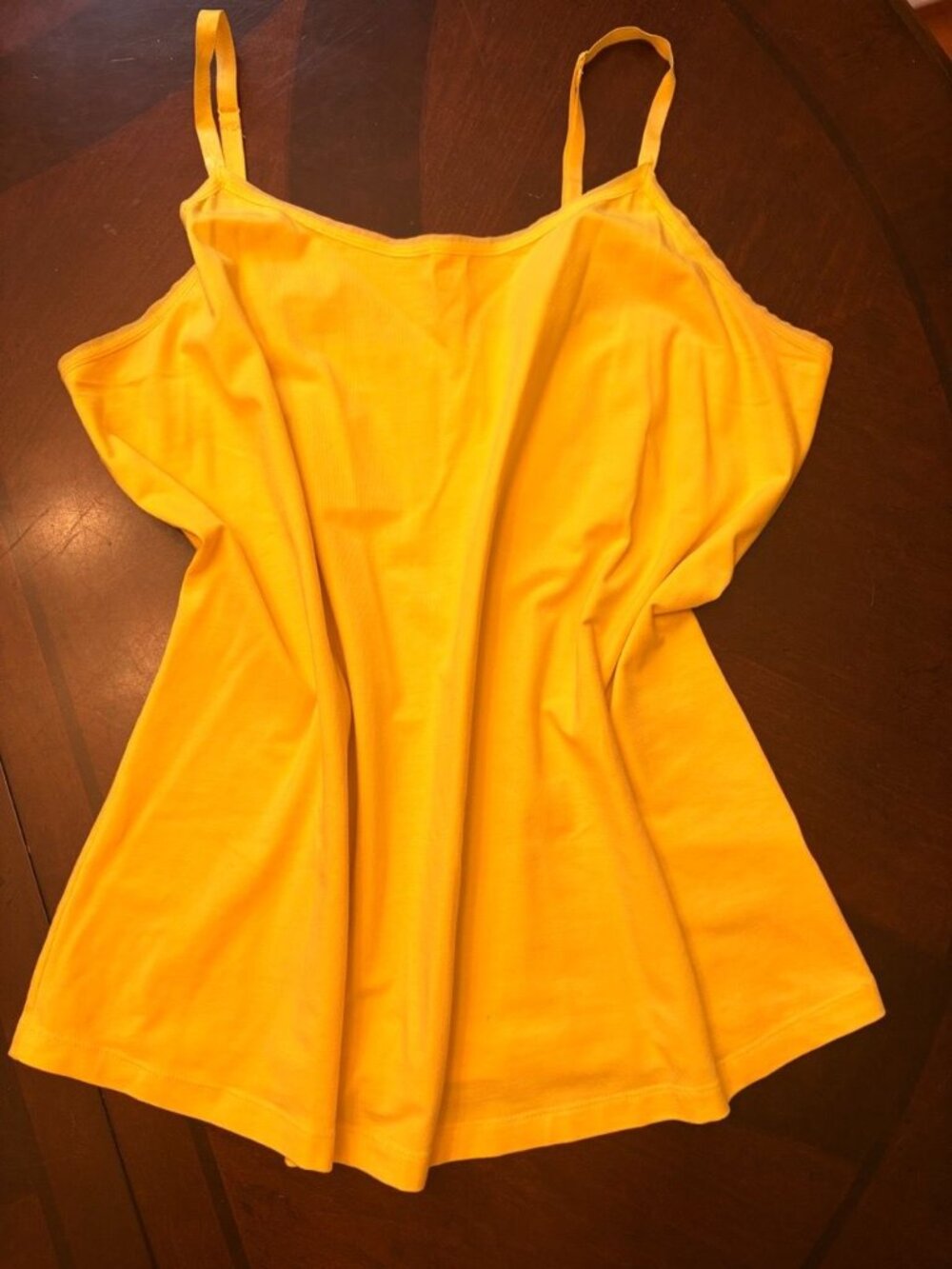 Lane Bryant The Cotton Cami Yellow Adjustable Strap Tank Top 14/16